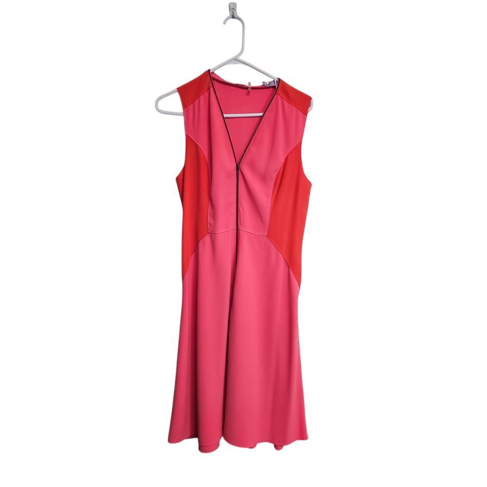 Elie Tahari Pink/Orange Colorblock Dress Women's Sz 10